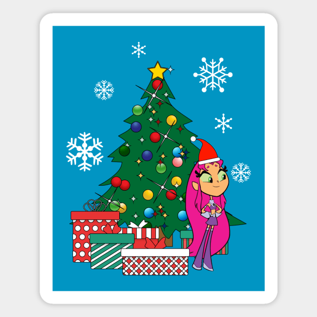 Teen Titans Starfire Around The Christmas Tree Magnet by Nova5